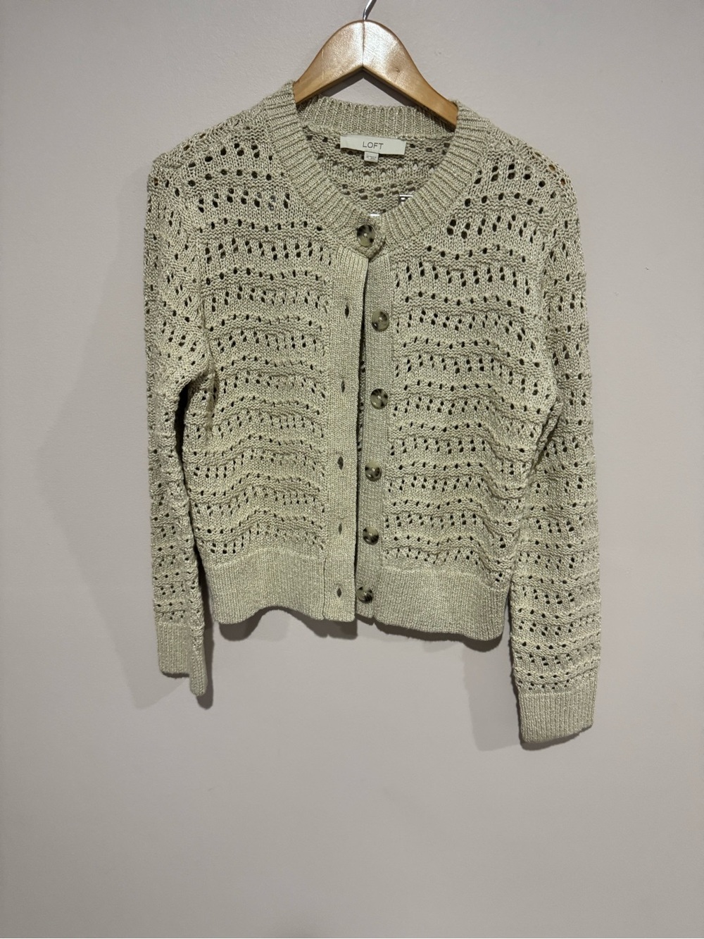 Loft Sparkle Sweater Cardigan Sz Medium